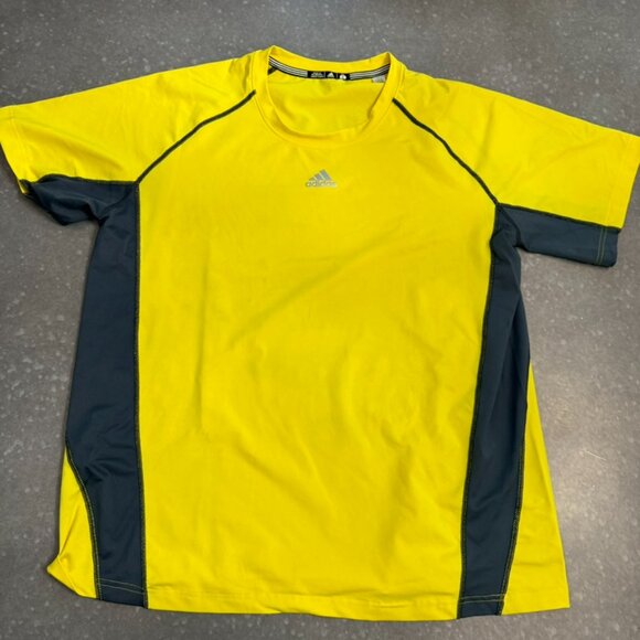 Adidas Yellow & Gray ClimaCool Performance T-Shirt – Size XL - Picture 3 of 11